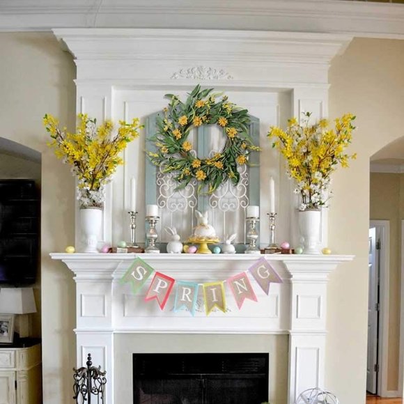 NEO L'ARTES 22" Summer Yellow Daisy & Leaves Wreath for Front Door NEW IN BOX!! - Picture 6 of 6